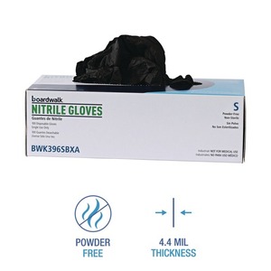 Boardwalk 4.4 Mil Disposable Powder-Free Nitrile Gloves Small Black General-Purpose Safety Gloves 1000/Carton - Product Image 3