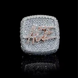 Bijoux de luxe pour hommes, bague unisexe de style hip-hop 10/14/18K développée en diamant rond de laboratoire de hip-hop de fabricant indien - Product Image 1