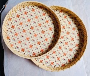 Plateaux de canne faits à la main sur mesure avec des bases de motifs en résine marbre, idéaux pour les cadeaux et adaptés aux magasins à domicile - Product Image 5