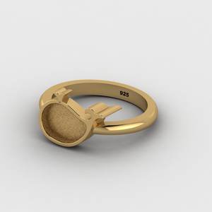 Solid 925 Sterling Silver 18k Gold Vermeil 10x13mm Bezel Setting Dolphin Fish Ring with Good Ashes Resin Filling Jewelry - Product Image 3