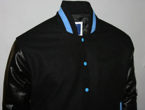 Veste universitaire personnalisée de haute qualité en laine à manches en cuir patchs en chenille avec style baseball - Product Image 4