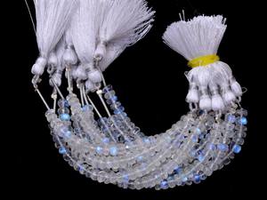 Pierre de lune bleue AAA+ 6 mm, perles facettées rondes, pierre de lune arc-en-ciel naturelle blanche, perles en vrac pour la création de bijoux - Product Image 3