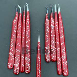 Pince à cils Volume pointu en acier inoxydable Pointe en fibre Pince à épiler Extension de cils Logo personnalisé Outil à cils Marque privée - Product Image 3