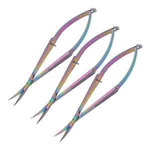 Ciseaux à ressort professionnels personnalisés en acier inoxydable extra-affûtés pour la précision du façonnage et la coupe des sourcils et des cils, soins personnels - Product Image 2