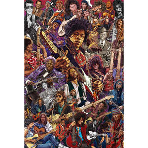 Póster de guitarra legendaria, decoración de pared estilo arte para entusiastas de la música, material de papel duradero - Product Image 1