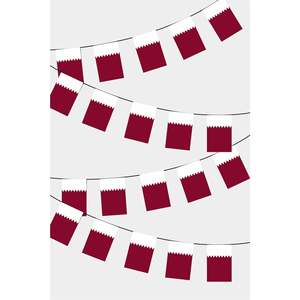 Party <b>Banners</b> Qatar Rectangular Flag Bunting - Product Image 1