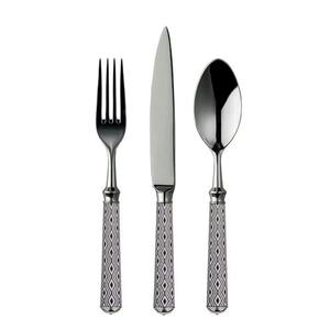 Juego de 3 cubiertos de acero inoxidable, ideal para cocina, mesa, hotel, hogar, cubiertos con acabado Chapado en color plateado, mango de latón - Product Image 4