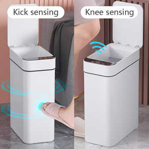 Poubelle Intelligente Automatique à Capteur 11L/2.91 Poubelle Domestique en Noir, Gris, Blanc – Lot de 2/1 Poubelle de Toilette en Plastique - Product Image 5