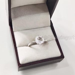 Anillo de Mujer con Topacio Blanco Natural, Piedra de Nacimiento de Noviembre, Regalo de Aniversario, Anillo Apilable, Joyería de Plata de Ley 925 - Product Image 2
