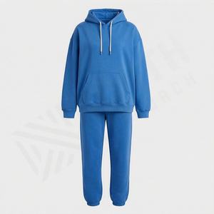 Ensemble de survêtement 2 pièces pour femme, sweat-shirt et pantalon de jogging, lavage à l'acide, écologique, personnalisable, vêtements de sport, tenue de sport, de gym et de fitness - Product Image 1