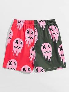 Short de poche pour homme avec impression graphique Colorblock et cordon de serrage, taille active, avec ceinture élastique confortable, vente en gros - Product Image 4