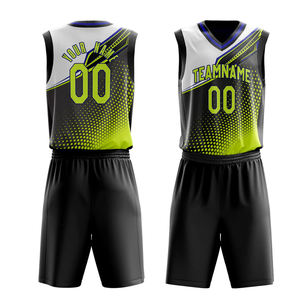 Camisetas y uniformes de baloncesto antibacterianos impresos personalizados reversibles, ropa deportiva de poliéster por sublimación - Product Image 1