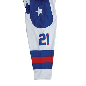 Camiseta de hockey sobre hielo unisex con corte y costura de poliéster personalizada, ropa deportiva para adultos, logotipos de nombre bordados, nombre del equipo unisex, servicio OEM - Product Image 6