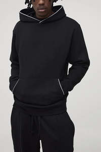 Conjunto de Pantalones Deportivos con Capucha de Algodón para Hombre, Estilo Casual Urbano, con Cremallera Extra Grande, Logotipo Personalizado Estampado, de Secado Rápido, para Otoño, 2 Piezas - Product Image 6