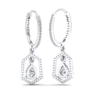 REYES High Quality 925 Sterling Silver CVD HPHT Lab Grown <b>Diamond</b> <b>Dangle</b> Drop <b>Earrings</b> Exquisite 14K White Gold Plated Jewelry - Product Image 4