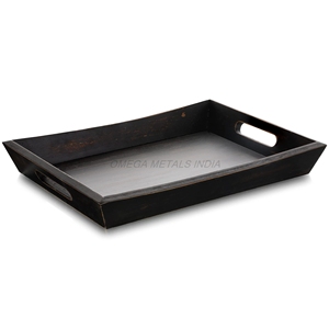 Juego de bandejas de madera de buena calidad en color mango natural con forma ovalada y diseño minimalista ideal para servir y decorar el hogar - Product Image 3