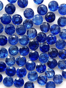 พลอยไพลินสีน้ำเงินธรรมชาติทรงกลมเจียระไนสำหรับทำเครื่องประดับ ขนาด 1 มม. ถึง 6 มม. รับรองคุณภาพ - Product Image 3