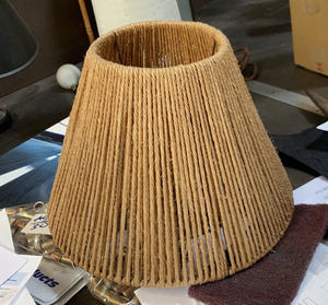 Midcentury <b>Vintage</b> Jute <b>Lamp</b> <b>Shade</b> with Iron Body for Home Decorations Wholesale Cheap for Living Room Use - Product Image 1