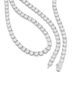 Collier chaîne tennis ronde en moissanite, style hip-hop, plaqué or jaune, luxueux, pour homme, classique, effet glacé, brillant - Product Image 5