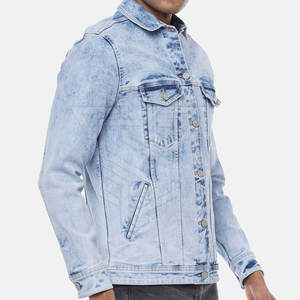 Chaqueta vaquera impermeable y transpirable de algodón/poliéster para hombre, con cuello levantado, estilo callejero, temporada de invierno personalizable - Product Image 6