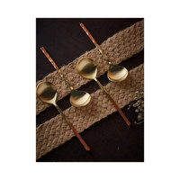 Cuillère à thé en laiton poli miroir, design classique et écologique, collection 2 Brothers, idéale pour hôtel, fête, maison, mariage, cadeau