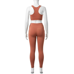 ชุดออกกำลังกายเอวสูงสำหรับผู้หญิงชุดออกกำลังกายกางเกงยืดไร้รอยต่อเอวยางยืดกางเกงออกกำลังฟิตเนสสีพื้น - Product Image 5