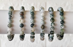 Premium Natural Healing Tree Agate 8mm Round Crystal <b>Bracelet</b> At Wholesale Price For Meditation Jewelry - Product Image 5