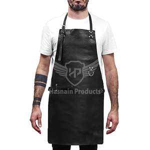 Tablier à bavette en cuir véritable de conception Unique du fabricant professionnel tendance mode Logo personnalisé meilleur prix en gros pour la haute - Product Image 2