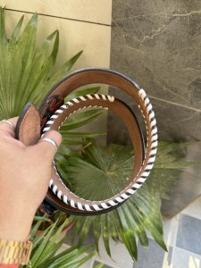 Jeux de style occidental Ceinture en cuir usinée à la main en pierre Sculpture Ceintures de haute qualité Ceintures en cuir élégantes - Product Image 5