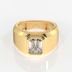 แหวนเพชรโมอิสซาไนต์ทองคำขาว 14K สำหรับผู้ชาย รุ่นอัลติเมท เพรสทีจ - Product Image 1