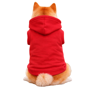 Sudadera con Capucha para Perro Roja, Color Sólido Brillante, Sudadera Cálida para Mascotas, Forro Polar Acogedor, Esencial para el Invierno - Product Image 2