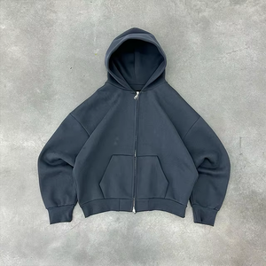 New Masked <b>Hoody</b> Custom Logo Double Hooded 400gsm Oversized Double Layer Plus Size Heavyweight <b>Full</b> <b>Zip</b> <b>up</b> <b>Hoodies</b> - Product Image 2