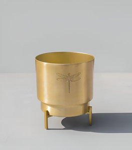 ขายจํานวนมาก Golden Planter ตกแต่งพื้นตกแต่งบ้านตกแต่งสวนตกแต่งหลายทําด้วยมือโลโก้ที่กําหนดเองแพ็คที่กําหนดเอง - Product Image 3