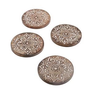 Posavasos de madera de mango hechos a mano de diseño americano con el mejor posavasos de utensilios de cocina impresos con esmalte para vajilla y uso de mesa - Product Image 3