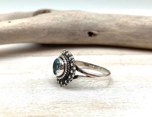 Anillo de estilo bohemio de plata hecho a mano, joyería de plata de ley 925, Topacio Azul, piedras preciosas, anillo de tendencia, joyería para mujer, regalo para ella - Product Image 4