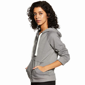 Sudaderas con capucha para niñas, ropa de calle de invierno, lavados con ácido sostenible, Color gris, precio al por mayor - Product Image 3