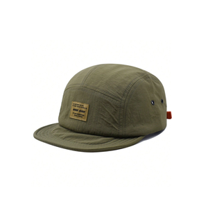Wood Soon 5-Panel <b>Cap</b> Olive Green Cotton Canvas Adjustable Unisex Casual Hat Spring <b>Summer</b> <b>Flat</b> Brim - Product Image 1