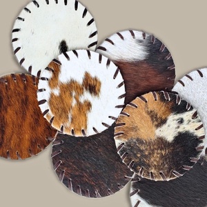 High Quality Customized Soft-Round PU Leather-Coaster With Logo-Luxury Leather Cup-Coaster <b>Set</b> For Drinks-Coffee Beer-Holder - Product Image 1