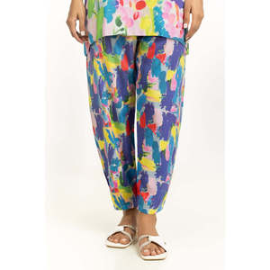 ชุดเซ็ตไอพีเอสที-55076 ผ้าวิสโคสพิมพ์ลายชีฟอง สไตล์ลำลอง คอปก แขนสามส่วน สำหรับฤดูใบไม้ผลิ/ฤดูร้อน - Product Image 4