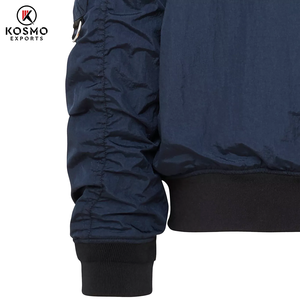 Veste bomber à capuche avec poche zippée, logo personnalisable de haute qualité, pour homme, streetwear tendance, imperméable, coupe-vent réversible - Product Image 5