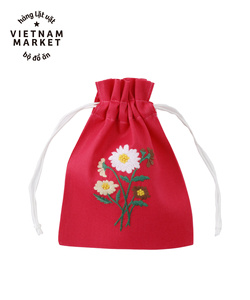 Sac en lin brodé à la main avec broderie de différentes couleurs sac à dos en lin 100% doux lavé OEM fabriqué au Vietnam - Product Image 6