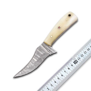 Cuchillo de Caza de Acero Inoxidable de Alta Calidad con Mango de Hueso Blanco, Borde Dentado, Punta Clip, Garantía de 3 Años - Personalizable OEM - Product Image 1