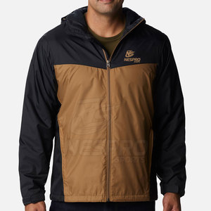Venta al por mayor de los hombres de la chaqueta cortavientos con capucha de talla grande de invierno al aire libre transpirable respetuoso del medio ambiente logotipo frontal - Product Image 1