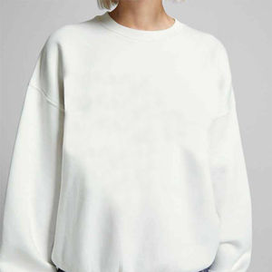 Sudadera de cuello redondo blanca elegante sudadera pulóver sudadera de manga larga para impresión de logotipo personalizado unisex al por mayor - Product Image 4