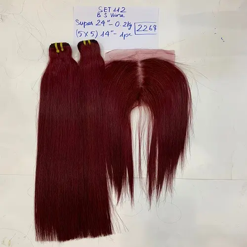 Virgin hair bundles purple wine orange ombre double drawn human hair weaves highlight piano hair color