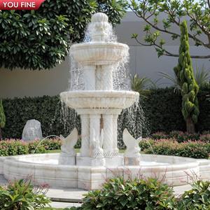 <span class=keywords><strong>Fuente</strong></span> de Agua Decorativa de Jardín con Estatua de Cisne de Piedra de Mármol Blanco Grande - Product Image 1