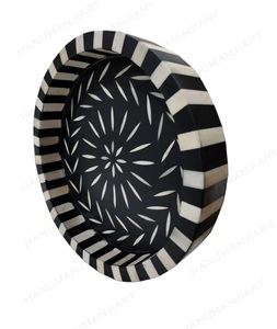 ถาดฝังกระดูกสีฟ้าและสีขาวทำด้วยมือถาดเก็บไม้สำหรับบ้านและโรงแรม - Product Image 3