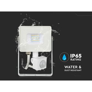 LED Flood Light Slim 10W IP65 trung tính 4000K Trắng nhà ở với cảm biến chuyển động <span class=keywords><strong>PIR</strong></span> và cảm biến hoàng hôn <span class=keywords><strong>Samsung</strong></span> chip - Product Image 1