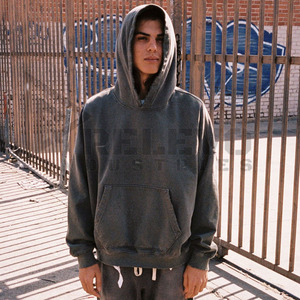 Sweat à capuche unisexe personnalisé à épaules tombantes, coupe oversize, uni, en molleton 100% coton 220 g/m², écologique, vierge, pour homme - Product Image 4