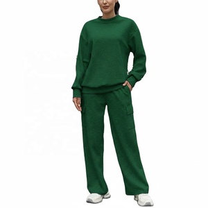 Customized High-Waist Drawstring <b>Overalls</b> Tracksuit Hoodie Side Pocket Unisex Set <b>Winter</b> Sporty Solid Front Logo 100% Polyester - Product Image 6
